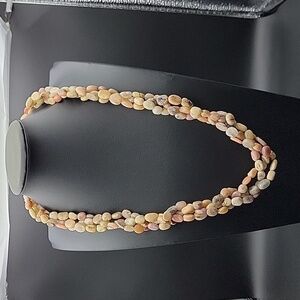 830 Cts Natural Pink Australian Opal Beads Single Braid Strand Necklace Gemstone